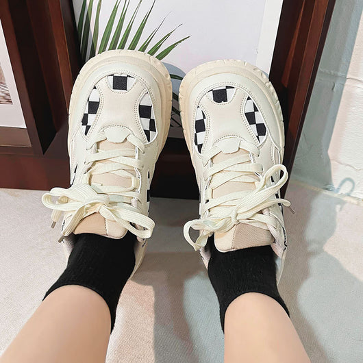 Zapatillas Deportivas Retro Cuadros para Mujer - Estilo Casual Clásico