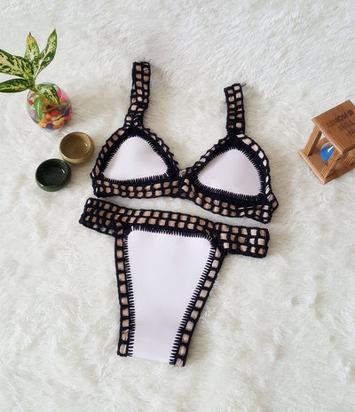 Bikini Tejido a Mano Multicolor - Traje de Baño Crochet Elástico para Mujer - Image 5
