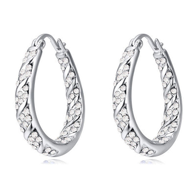 Aretes Ovalados de Cristal y Diamante - Image 10