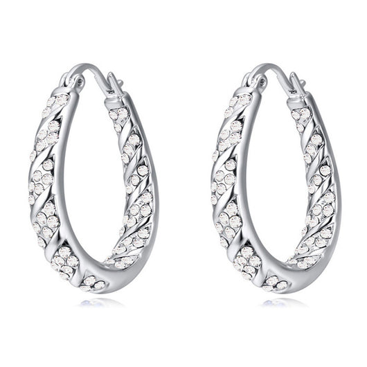 Aretes Ovalados de Cristal y Diamante - Image 10