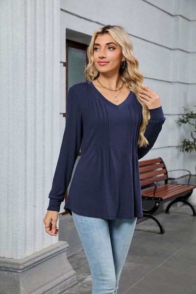 Blusa Suelta de Rayas con Mangas Largas para Mujer - Image 38