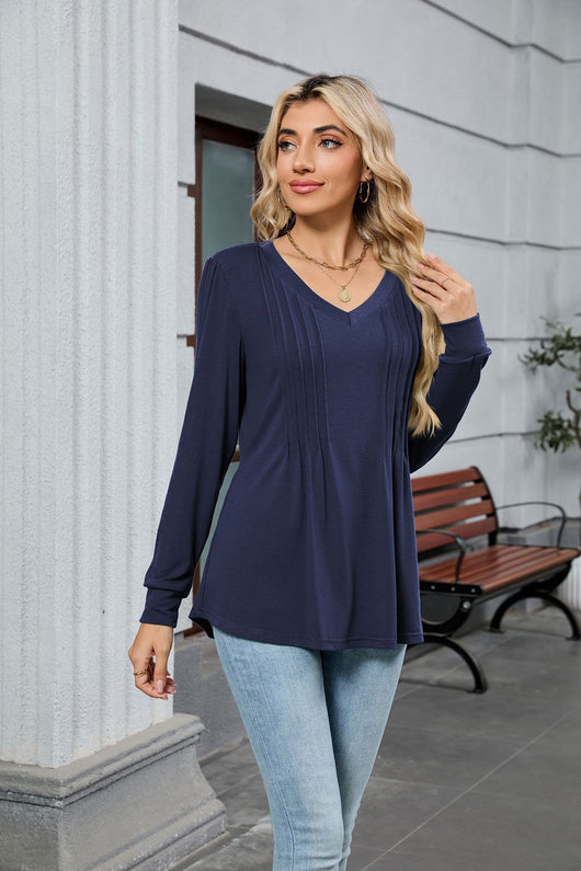 Blusa Suelta de Rayas con Mangas Largas para Mujer - Image 38