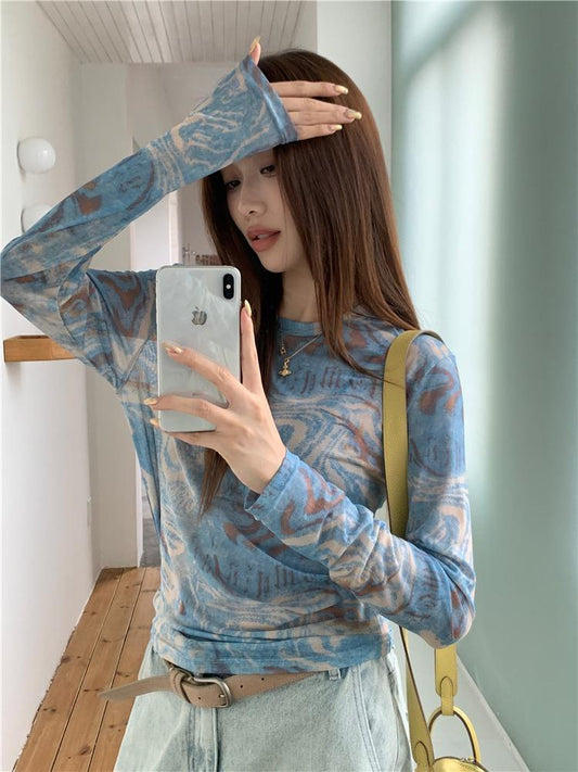 Blusa de Malla Manga Larga para Mujer - Image 2