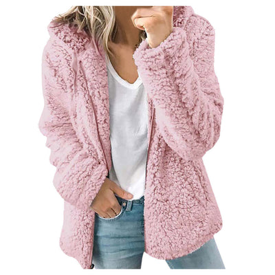 Sudadera con capucha y bolsillos de felpa gruesa con cierre - Image 5