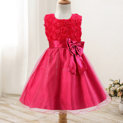 Vestido de Princesa con Moño de Rosas para Niñas - Diseño de Gala - Image 7