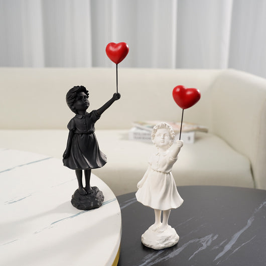 Escultura Decorativa Niña con Globo - Resina para Sala de Estar - Image 5