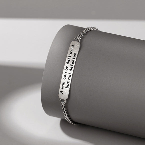 Pulsera de Plata Tailandesa Vintage con Letras para Hombre