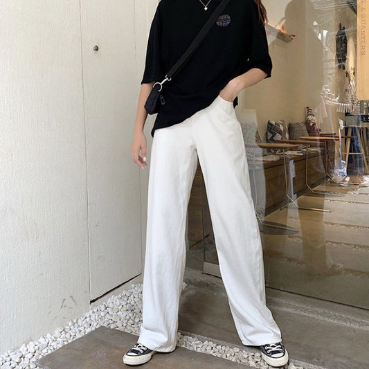 Pantalones de Cintura Alta Slim Fit con Borde Enrollado