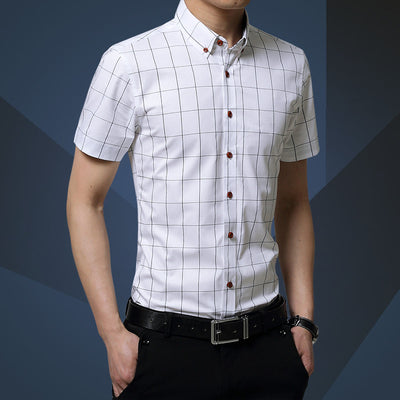 Camisa Casual de Cuadros para Hombre de Manga Corta - Image 6