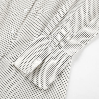 Vestido Camisero Elegante con Rayas y Mangas Largas para Mujer - Image 7