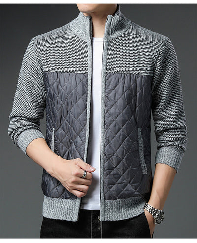 Cardigan Tejido de Invierno para Hombre con Cuello Tipo Mao - Image 14