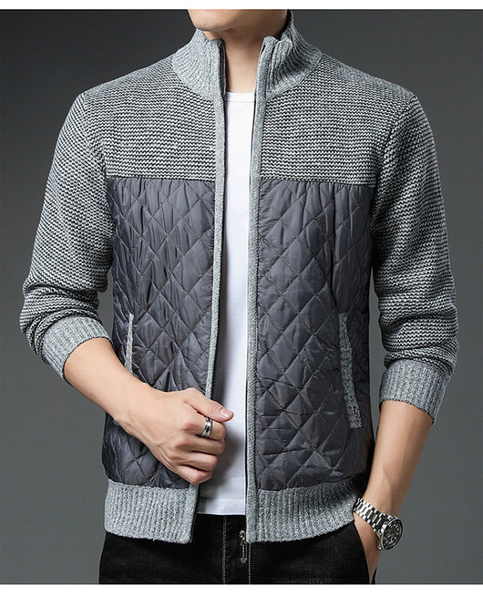 Cardigan Tejido de Invierno para Hombre con Cuello Tipo Mao - Image 14