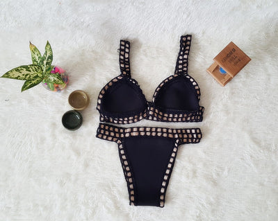 Bikini Tejido a Mano Multicolor - Traje de Baño Crochet Elástico para Mujer - Image 9