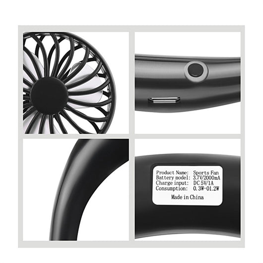 Ventilador Portátil Recargable con Cuello - Manos Libres para Estudiantes - Image 3
