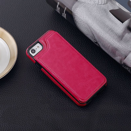 Funda Adhesiva de Cuero con Patrón Crazy Horse para Teléfono Móvil - Image 6
