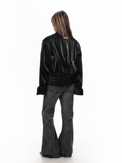 Abrigo Acolchado Negro Mate con Hombreras para Mujer - Image 10