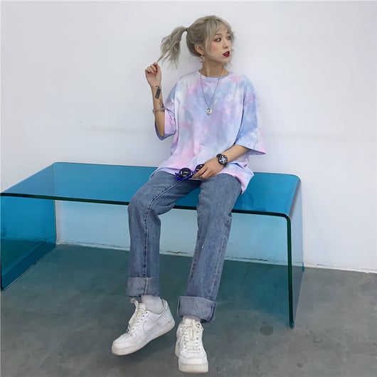 Camiseta Tie Dye Suelta de Manga Corta - Image 3