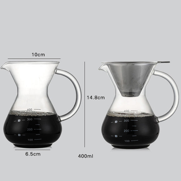 Cafetera de Vidrio Manual 400ml - Café Artesanal en Casa