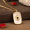 Stone Bead Pendant Women Paved Sun Flower Blanco Shell Necklace
