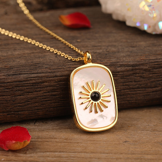 Colgante de Piedra con Girasol Pavé para Mujer - Image 8