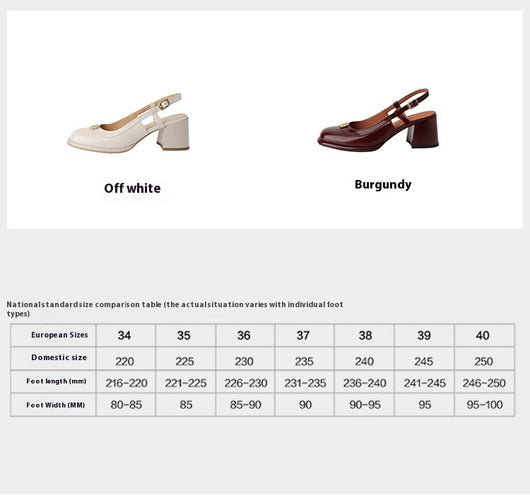 Sandalias Slingback con Tacón Grueso y Puntera Reforzada en Cuero - Image 7