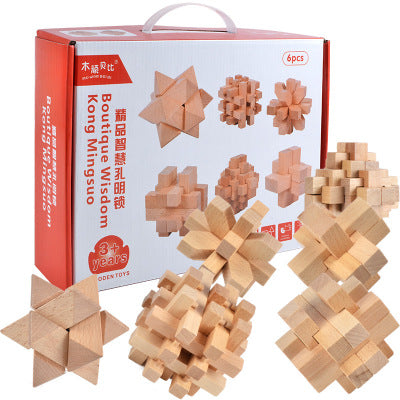 Puzzle 3D Luban de Madera - Juego Educativo de Desbloqueo