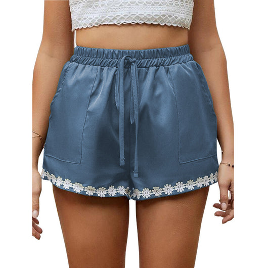 Shorts de Encaje Sueltos con Cintura Elástica para Mujer - Image 4