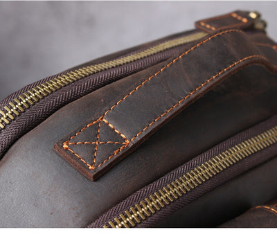 Mochila de Cuero Vintage Simplicity para Hombre - Image 17