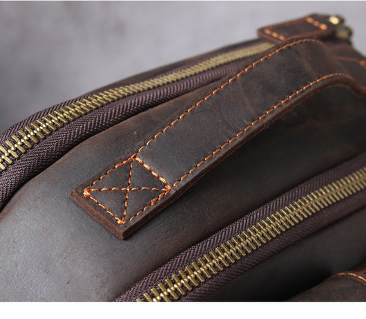 Mochila de Cuero Vintage Simplicity para Hombre - Image 17