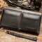 Cartera Larga Ejecutiva para Hombre Cuero Genuino Múltiples Compartimentos