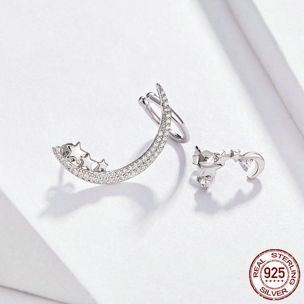 Aretes de Plata Esterlina con Circonia y Baño de Platino
