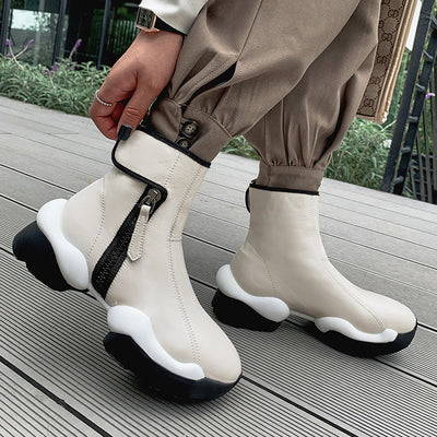 Botas de Invierno Talla Grande para Mujer con Tacón Robusto y Punta Redonda - Image 17