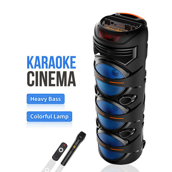 Parlante Bluetooth con Micrófono Inalámbrico y Luces LED para Fiestas