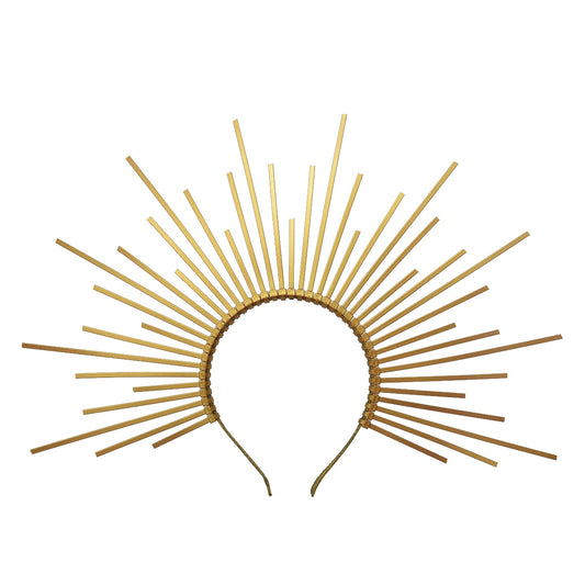 Diadema Gótica con Halo Dorado Exagerado