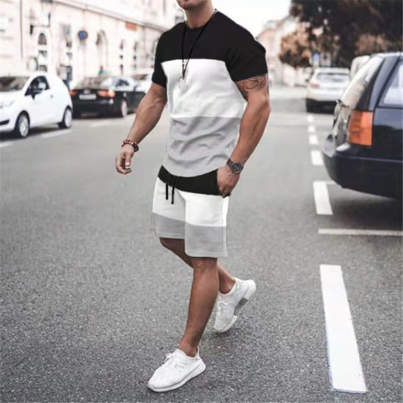 Conjunto de 2 Camisetas Masculinas Gola Redonda Caimento Relaxado