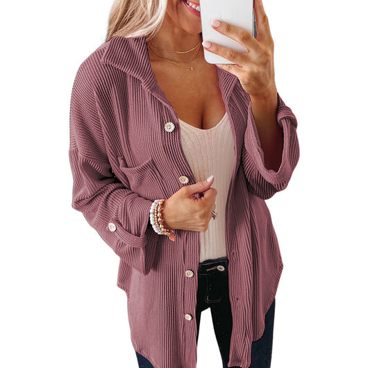 Blusa Tejida Suelta de Manga Larga en Color Sólido - Comodidad y Estilo - Image 5