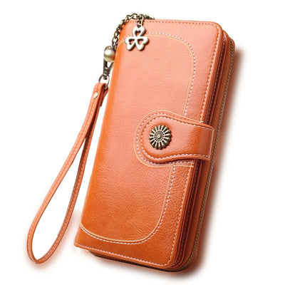 Billetera Larga de Cuero Dividido para Mujer - Image 5
