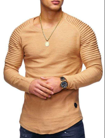 Camiseta Manga Larga Cuello Redondo Color Sólido - Image 28