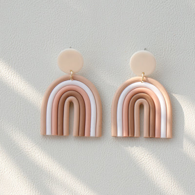 Aretes de Arcilla Polimérica Arcoíris Hechos a Mano Estilo Retro - Image 9