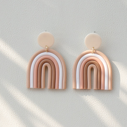 Aretes de Arcilla Polimérica Arcoíris Hechos a Mano Estilo Retro - Image 9
