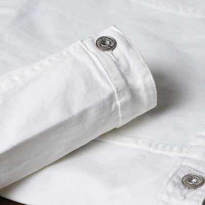 Chaqueta Vaquera Hombre Blanca Ajustada Estilo Coreano - Image 4