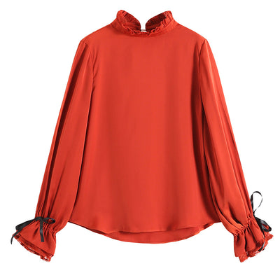 Blusa Elegante de Manga Larga con Cuello de Encaje - Image 18
