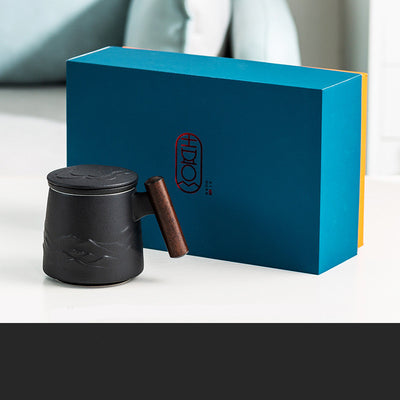 Taza Térmica de Cerámica Esmerilada con Separador de Té y Tapa - Image 7