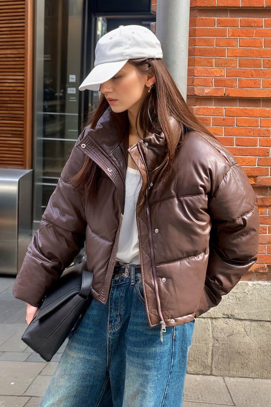 Chaqueta Acolchada de Cuero Desechable Invierno Europea y Americana - Image 20