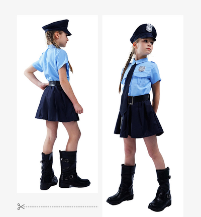 Disfraz de Policía para Niñas - Uniforme Ajustado con Mangas Largas - Image 9