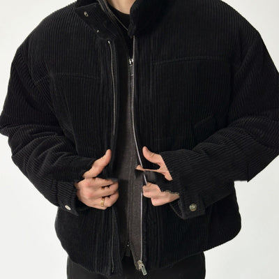 Chaqueta Acolchada de Cuello Alto en Pana Térmica para Invierno - Image 3