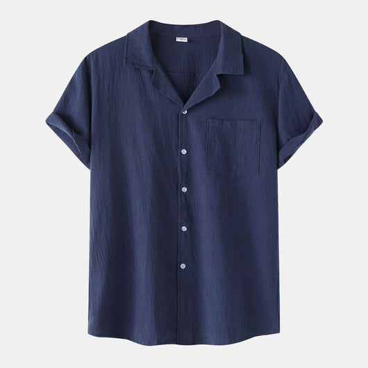 Camisa de Lino y Algodón Manga Corta para Hombre - Image 16