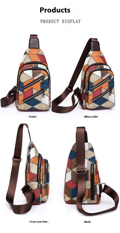 Bolso Cruzado de Gran Capacidad con Textura de Cuero PU Suave y Bloques de Color - Image 8