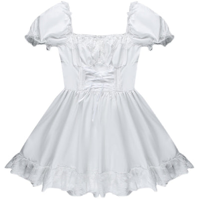 Vestido Blanco con Panel de Encaje y Cintura Anudada - Image 25