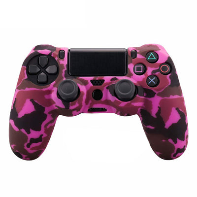 Blue silicone protective sleeve for PS4 Slim Pro controller with a vibrant graphic pattern of skulls and skeletons. - Image 21